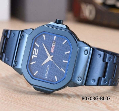 Orologio-Da-Polso-Longbo-80703g-Uomo-Quarzo-Data-Analogico-Acciaio-Elegante-Blu