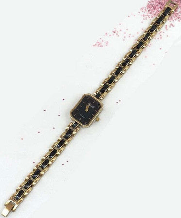 Orologio-Da-Polso-Yaki-Donna-Analogico-Quarzo-Acciaio-Moda-Dorato-Nero-Bracciale
