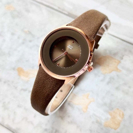 Orologio-Da-Polso-Zcc-Analogico-Casual-Elegante-Moda-Con-Cinturino-Pelle-Marrone