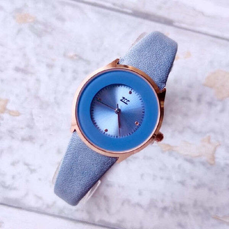 Orologio-Da-Polso-Zcc-Analogico-Elegante-Moda-Casual-Cinturino-In-Pelle-Azzurro
