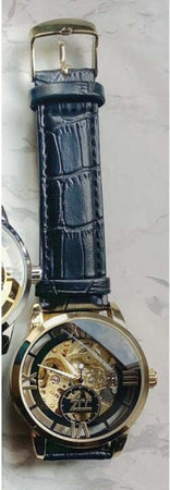Orologio-Da-Polso-Zcc-Romani-Uomo-Automatico-Cinturino-In-Pelle-Casual-Nero-Nero