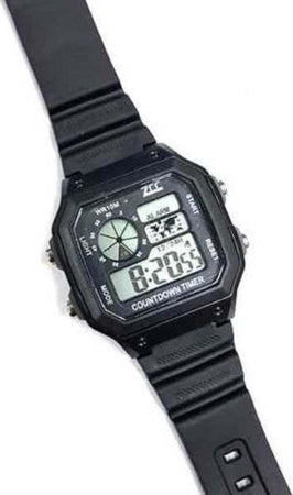 Orologio-Da-Polso-Zcc-Unisex-Digitale-Crono-Luce-Sport-Classic-Vintage-Nero-Nero