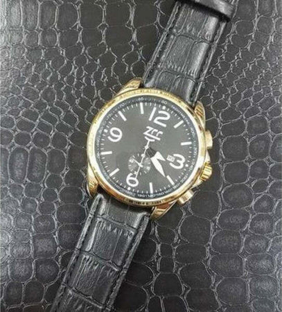 Orologio-Da-Polso-Zcc-Z001-Uomo-Dorato-Automatico-Data-Cinturino-Pelle-Nero-Nero