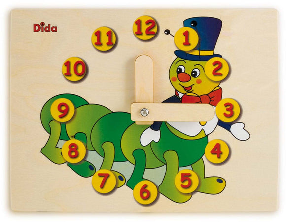 Orologio Didattico Bruco Bambini per Imparare a Leggere Le Ore