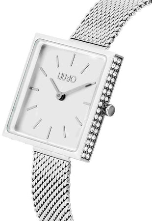 Orologio Donna Liu Jo Quadrato Glamour Square con cinturino mesh e Quadrante Squadrato in Acciaio Argento Silver TLJ155454