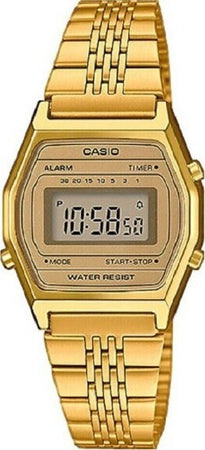 Orologio-Donna-Polso-Casio-La-690wega-9ef-Cronografo-Sveglia-Calendario-Dorato