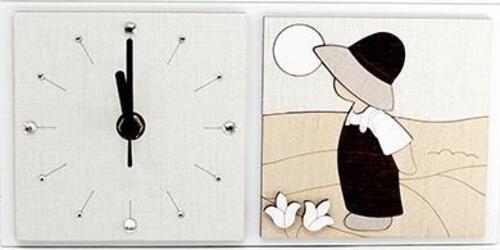 Orologio in legno mdf e strass con quadretto personalizzabile. Misure cm. 12 x cm. 24 Casa e cucina/Decorazioni per interni/Orologi/Orologi da parete MagiediNatale.it - Altamura, Commerciovirtuoso.it