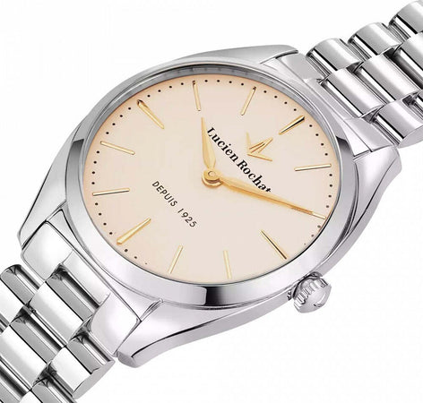 Orologio-LUCIEN-ROCHAT-donna-Mademoiselle-Diamond-acciaio-/-beige