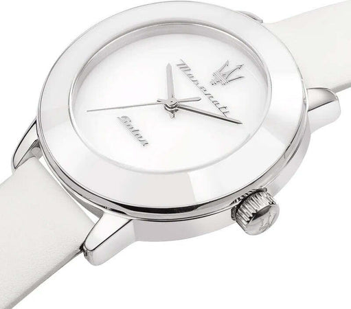 Orologio-MASERATI-donna-Successo-Solar-pelle-bianco