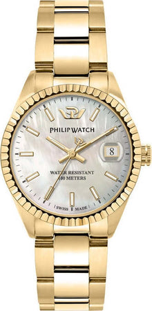 Orologio-PHILIP-WATCH-donna-Caribe-datario-acciaio-dorato-/-mop