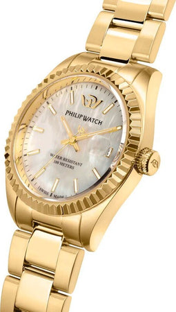 Orologio-PHILIP-WATCH-donna-Caribe-datario-acciaio-dorato-/-mop