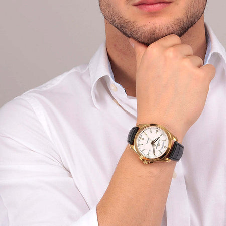 Orologio-PHILIP-WATCH-uomo-Amalfi-Automatico-pelle-nera-/-dorato