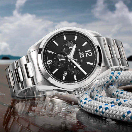 Orologio-PHILIP-WATCH-uomo-Amalfi-cronografo-acciaio-/-nero