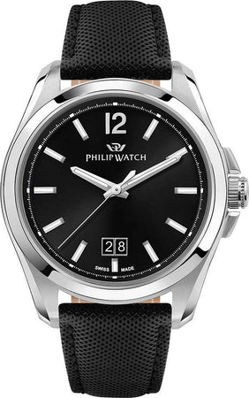 Orologio-PHILIP-WATCH-uomo-Amalfi-datario-pelle-nero
