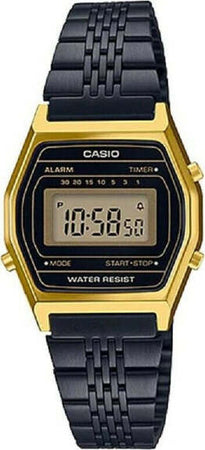 Orologio-Polso-Casio-Donna-La690wgb-1df-Vintage-Acciaio-Nero-Cassa-Dorata