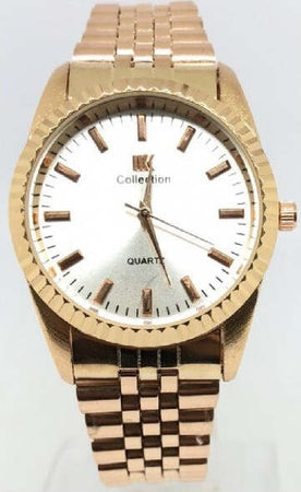 Orologio-Polso-Ik-Collection-Uomo-Donna-Analogico-Quarzo-Rosa-Quadrante-Silver