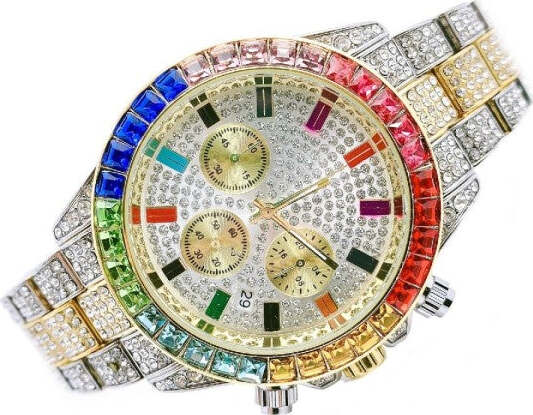 Orologio-Polso-Unisex-Quarzo-Acciaio-Diamond-Strass-Silver-Oro-Ghiera-Colorata