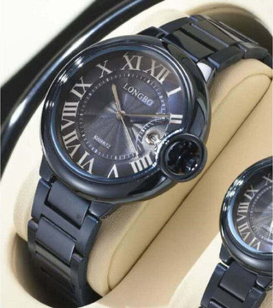 Orologio-Polso-Uomo-Donna-Longbo-80771-Quarzo-Calendario-Impermeabile-Moda-Nero