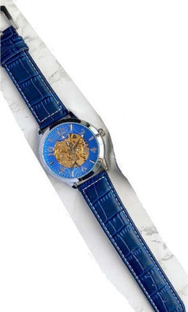 Orologio-Polso-Zcc-G8239-Uomo-Automatico-Analogico-Cinturino-Pelle-Blu-Silver