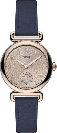 Orologio-TIMEX-donna-Model-23-tempo-pelle-blu-/-oro-rosa
