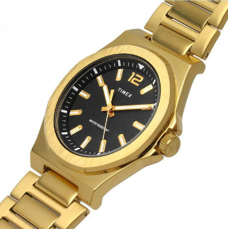Orologio-TIMEX-uomo-Essex-solo-tempo-acciaio-dorato-/-nero