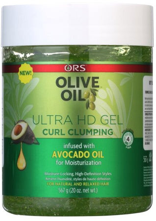 Ors Olive Oil Ultra Hd Gel Curl Clumping 567g Gel per Capelli Afro Gel Definizione Dei Capelli Ricci E Mossi Con Olio Di Avocado