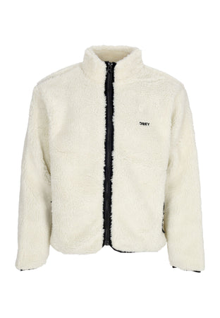 OBEY Orsetto Uomo Icon Face Sherpa Jacket Unbleached da uomo