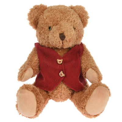 Orsetto peluche soffice decorazione natalizia per interno da 19 cm