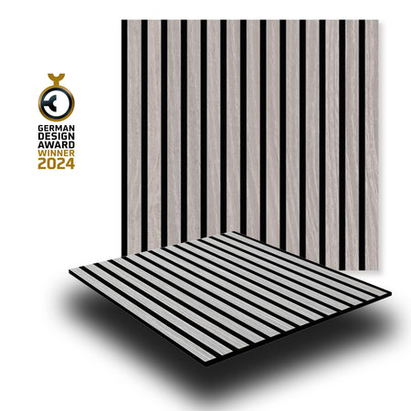 JANGAL Parete acustica a pannelli Modulabile LAMELLI 52x52cm rivestiti vero ROVERE mod. OULANKA OAK - Eternal Parquet
