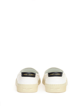 Saint Laurent Slip on in Canvas Bianco da donna