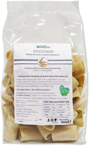Paccheri Di Grano Antico Siciliano Perciasacchi Pasta Trafilata Al Bronzo Essiccazione Lenta 500gr. Made in Italy