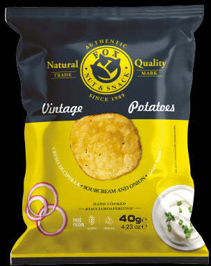 Pacchetti di patatine alla crema di cipolla 40g gluten free e senza olio di palma