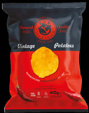 Pacchetto di patatine 40g al peperoncino dolce gluten free e senza olio di palma
