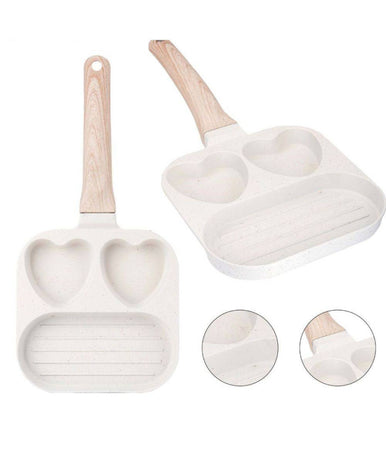 Padella Antiaderente Love A Triplo Scomparto Manico In Brachelite Per Cucinare