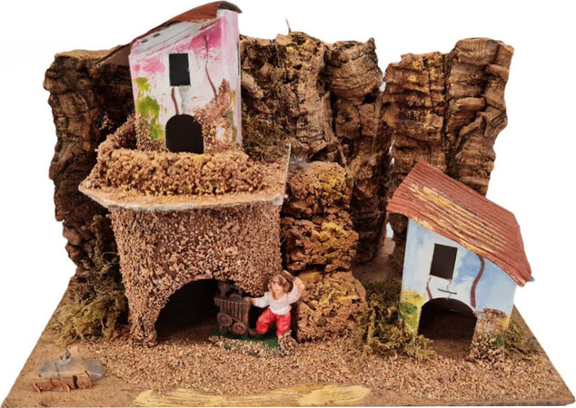 Paesaggio con Personaggio fabbro con capanna per mestiere decorazione presepe Casa e cucina/Decorazioni per interni/Addobbi e decorazioni per ricorrenze/Decorazioni natalizie/Presepi/Statuine e fondali per il presepe MagiediNatale.it - Altamura, Commerciovirtuoso.it