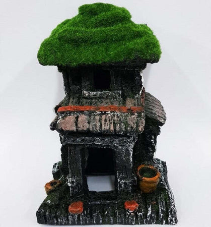 Pagoda-Piccola-Casa-Rocciosa-10x9x14.5cm-Ornamento-Acquario-Decorazioni-Pietra