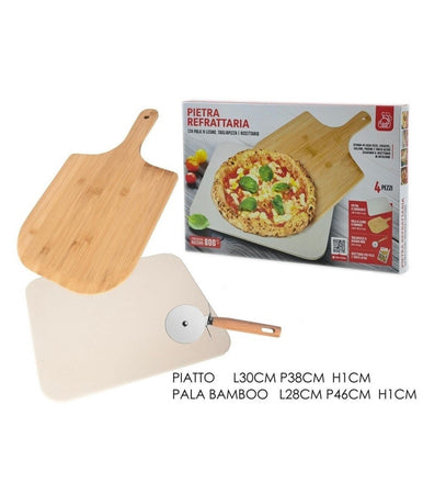Pala Per Pizza In Legno Betulla 46 X 28 Cm Slim Con Rotella Pizza Piatto