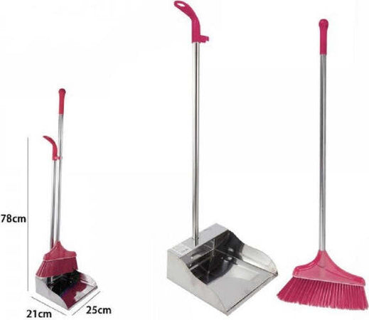 Paletta-In-Acciaio-78-X-21-X-25-Cm-+-Scopa-Pulizia-Casa-Ufficio-Gancio-69550