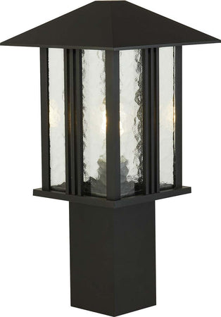 Paletto-Contemporaneo-Venezia-Alluminio-Nero-Vetro-Trasparente-1-Luce-E27-45Cm