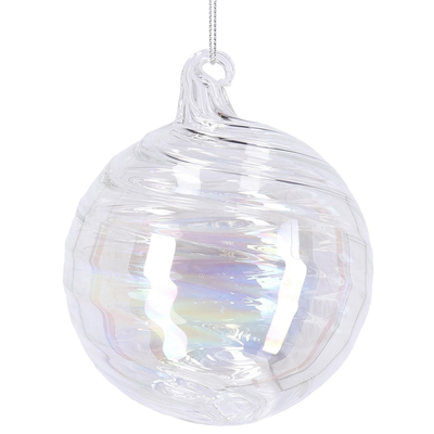 Palline per albero di Natale in vetro Spiral iridescente per decorazioni natalizie