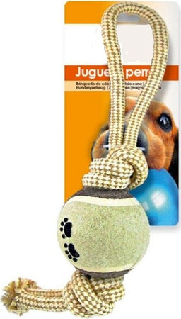 Palla-Da-Tennis-Con-Corda-Per-Cani-In-Corda-Nylon-Gioco-Animali-35-X-6-X-10-Cm