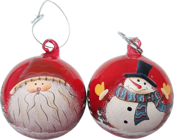 Palla-di-natale-in-vetro-Rosso-Dipinto-assortito-Ciao-Srl