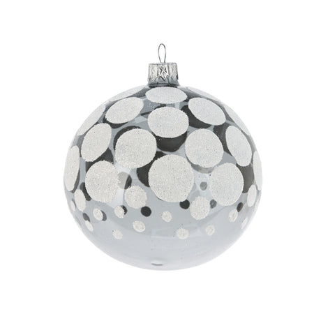 Palline per albero di Natale, in Vetro, con glitter a pois, Ø 80 mm, 12 pezzi