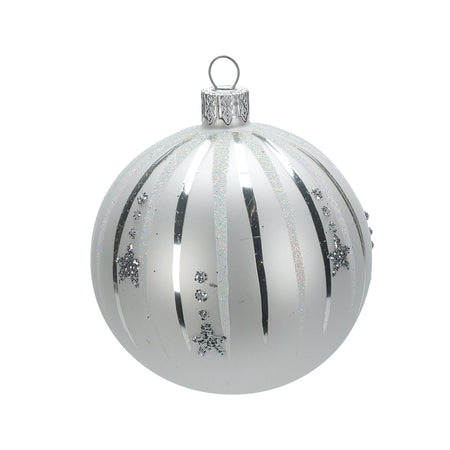 Palline per albero di Natale, in Vetro, color argento, da Ø 100 mm, 6 pezzi