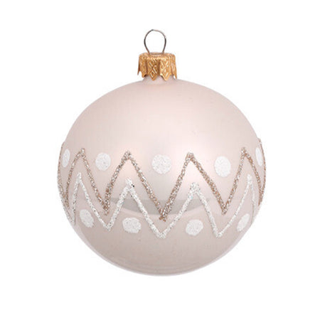 Palline per albero di Natale, in Vetro, glitter a zigzag, Ø 100 mm, 6 pezzi