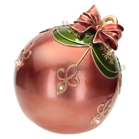 Sfera natalizia colore verde e rosso con luci Led decorazione natalizia Ø 26 cm