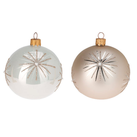 Palline per albero di Natale, in Vetro, con glitter, da Ø 8 mm, 12 pezzi