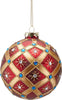 Pallina di Natale con decorazione a rombi, in vetro da Ø 10 cm Casa e cucina/Decorazioni per interni/Addobbi e decorazioni per ricorrenze/Decorazioni natalizie/Addobbi e decorazioni/Palle e palline MagiediNatale.it - Altamura, Commerciovirtuoso.it