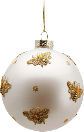 Pallina per albero di Natale in vetro con decorazione ad Api Bianco da 10 cm Casa e cucina/Decorazioni per interni/Addobbi e decorazioni per ricorrenze/Decorazioni natalizie/Addobbi e decorazioni/Palle e palline MagiediNatale.it - Altamura, Commerciovirtuoso.it