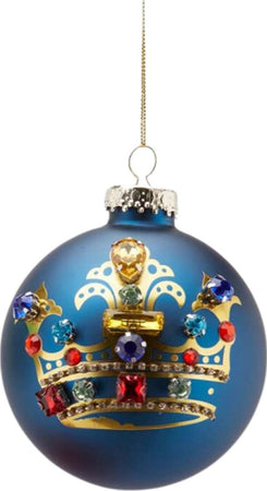 Pallina per albero di Natale in vetro con decorazioni, Ø 10 cm Casa e cucina/Decorazioni per interni/Addobbi e decorazioni per ricorrenze/Decorazioni natalizie/Addobbi e decorazioni/Palle e palline MagiediNatale.it - Altamura, Commerciovirtuoso.it